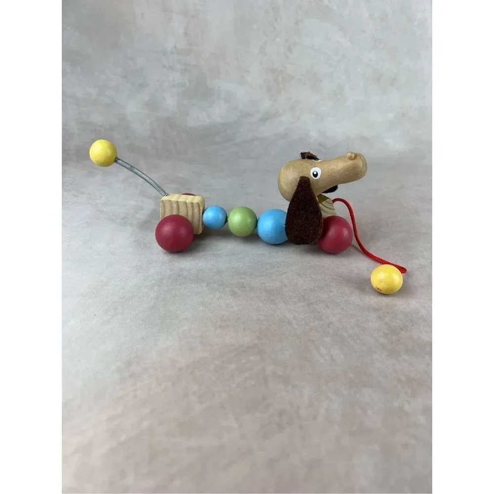 Montessori Dachshund Dog LORENZ Pull Toy Wooden Germany Dog With Felt Ears and S